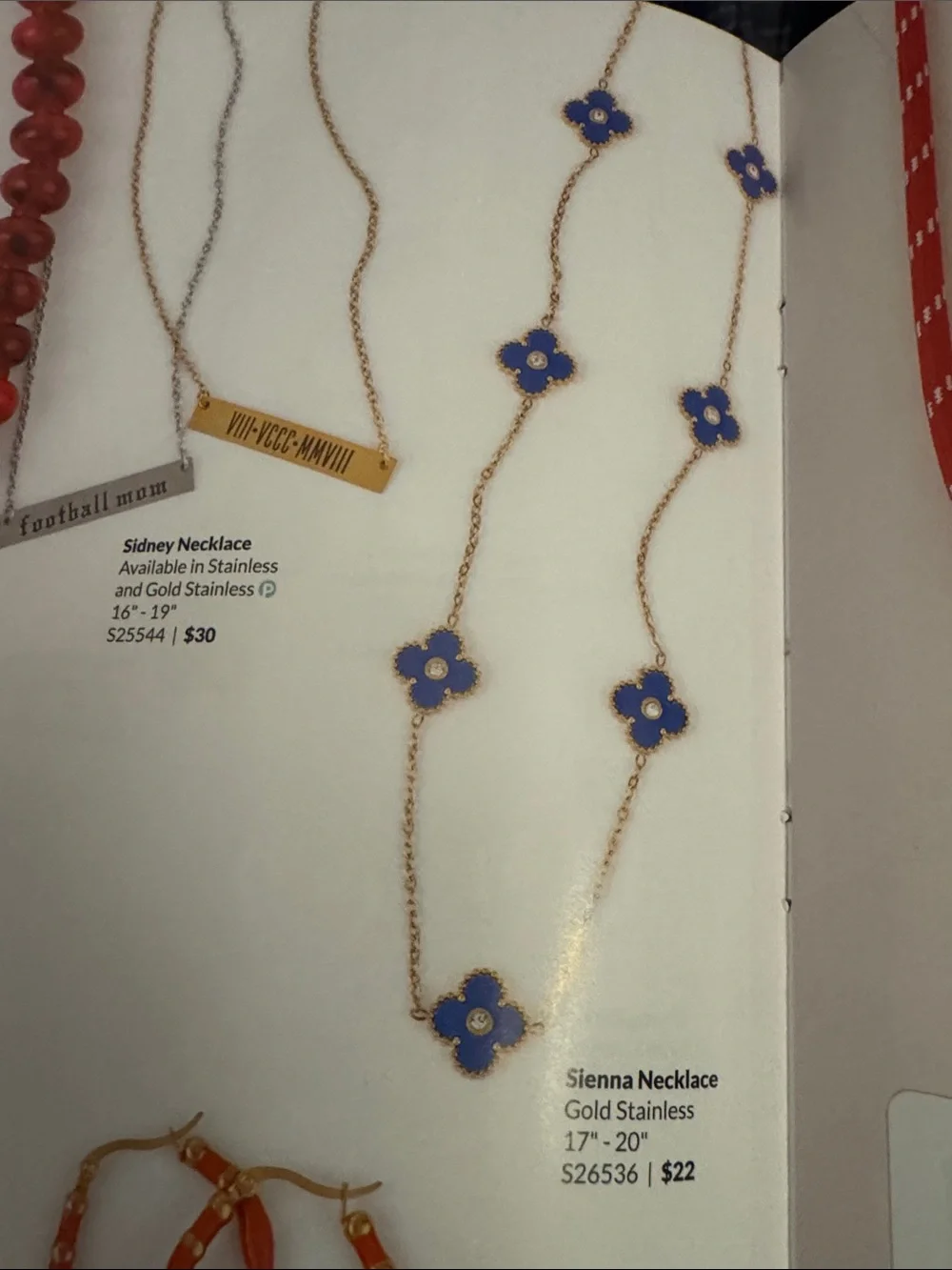 bloom Sienna Gold Stainless Steel Blue Clover Station Necklace Women’s Jewelry